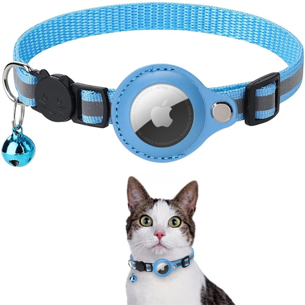 Cat AirTag Collar – Breakaway, Reflective, Adjustable, Waterproof with Bell & AirTag Holder