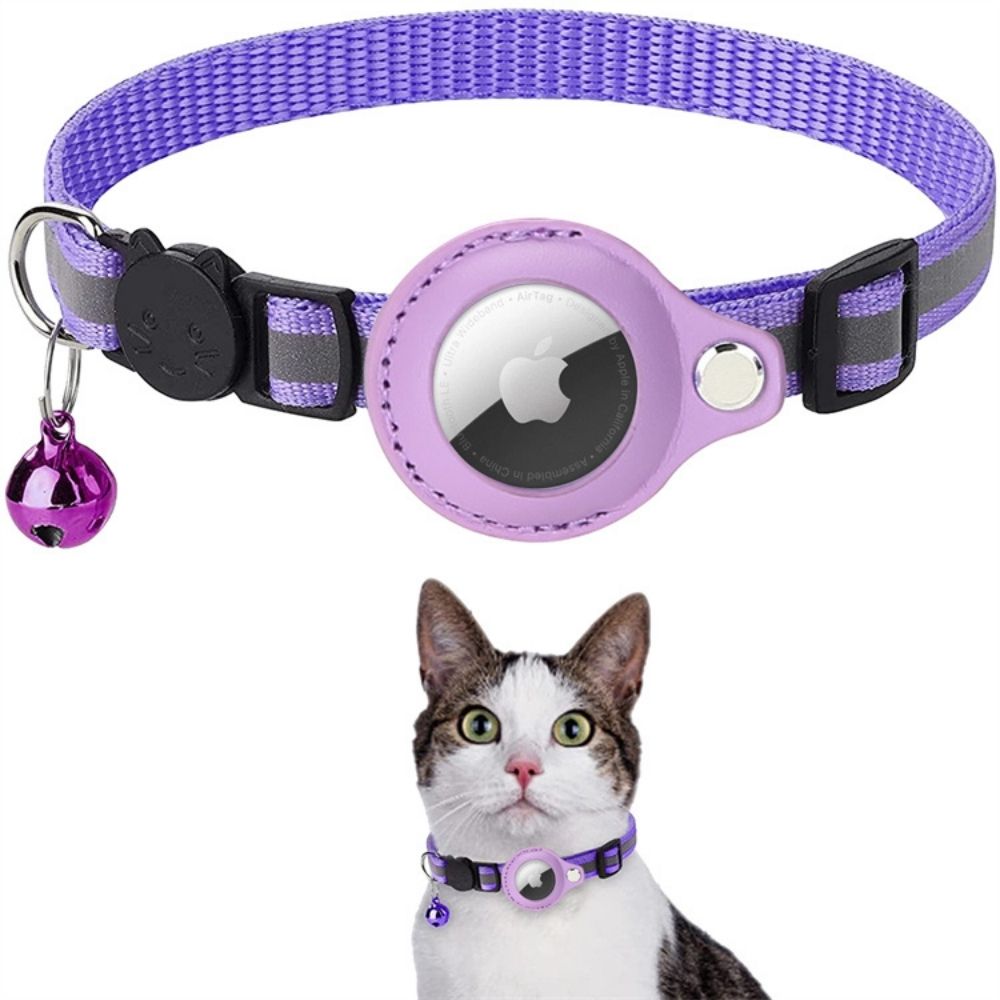 Cat AirTag Collar – Breakaway, Reflective, Adjustable, Waterproof with Bell & AirTag Holder