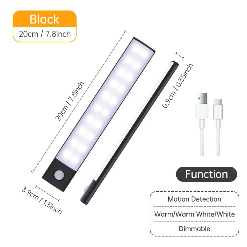 Motion Sensor Wireless LED Night Light USB Rechargeable