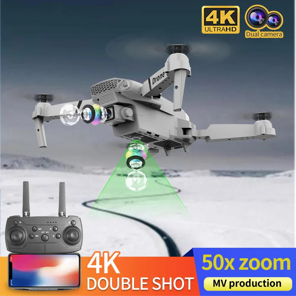 4K Dual Camera WiFi FPV Drone – HD Wide Angle Quadcopter