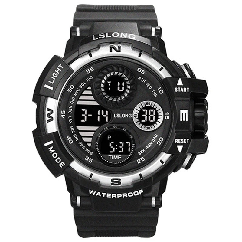 NAVIFORCE 9237 BRB Stainless Steel Strap Waterproof Quartz Wristwatch Male LCD Display Quartz Watch