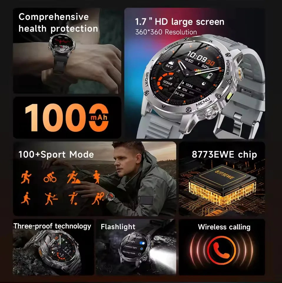 T-Rex 3 Military Smartwatch – 1000mAh, AMOLED, GPS, Waterproof