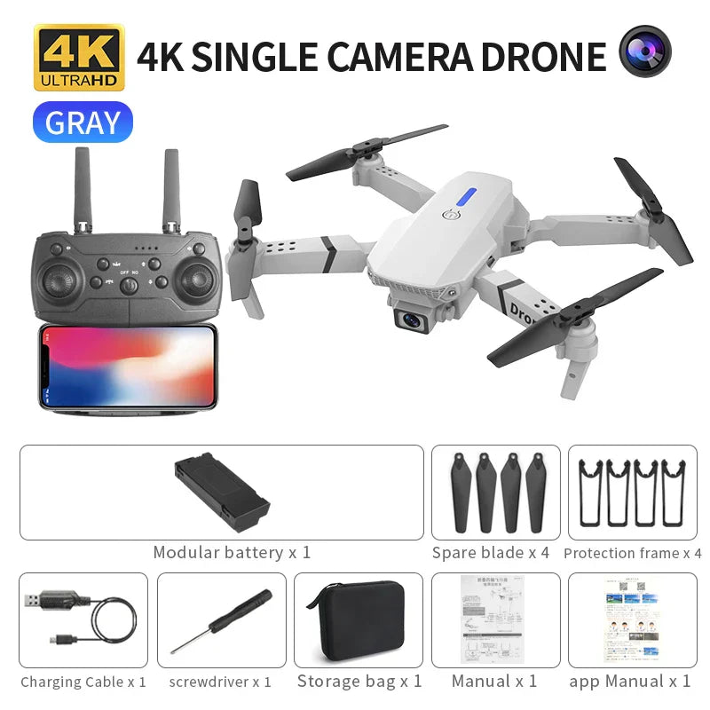 4K Dual Camera WiFi FPV Drone – HD Wide Angle Quadcopter