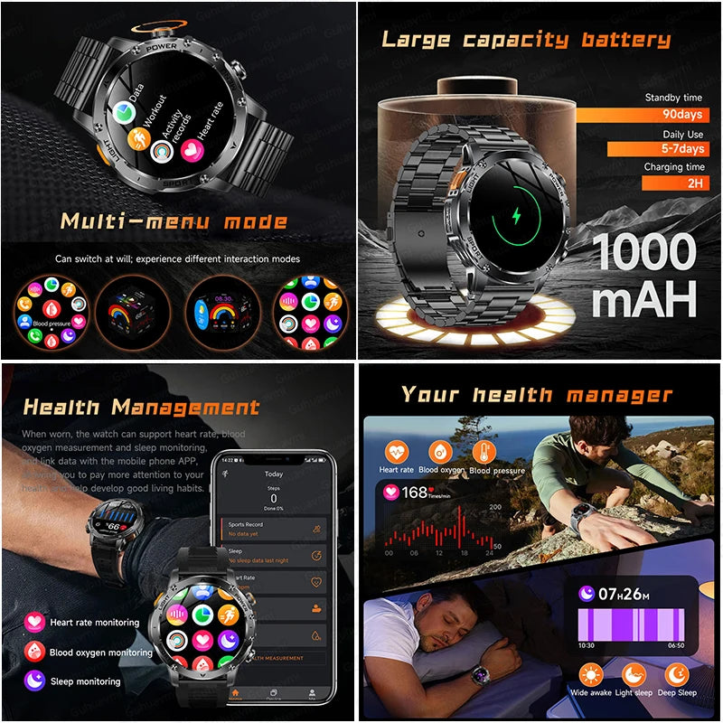 T-Rex 3 Military Smartwatch – 1000mAh, AMOLED, GPS, Waterproof