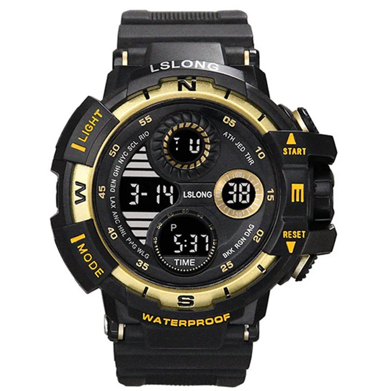 NAVIFORCE 9237 BRB Stainless Steel Strap Waterproof Quartz Wristwatch Male LCD Display Quartz Watch
