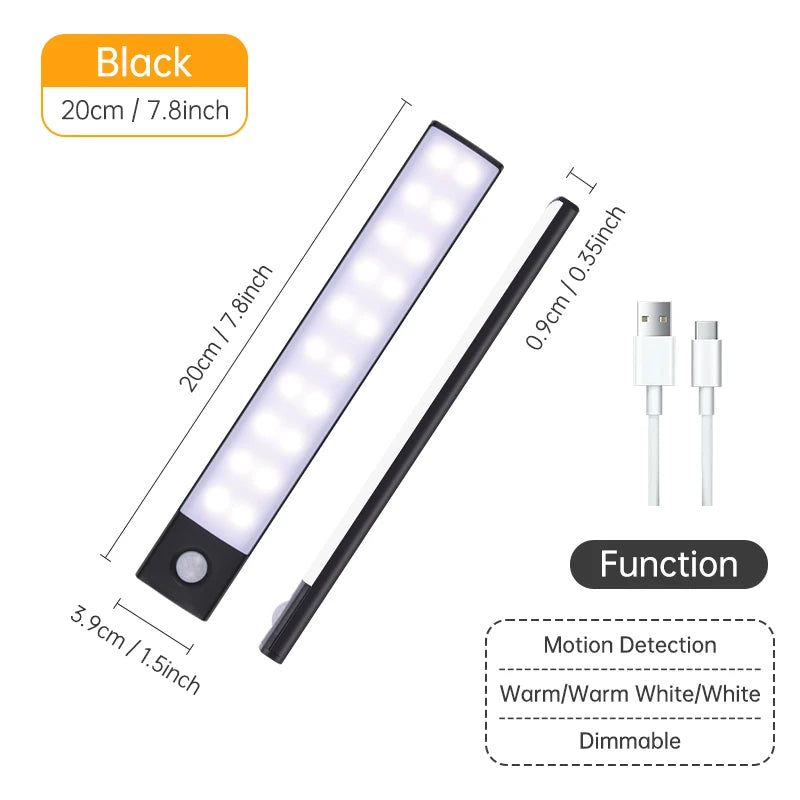 Motion Sensor Wireless LED Night Light USB Rechargeable